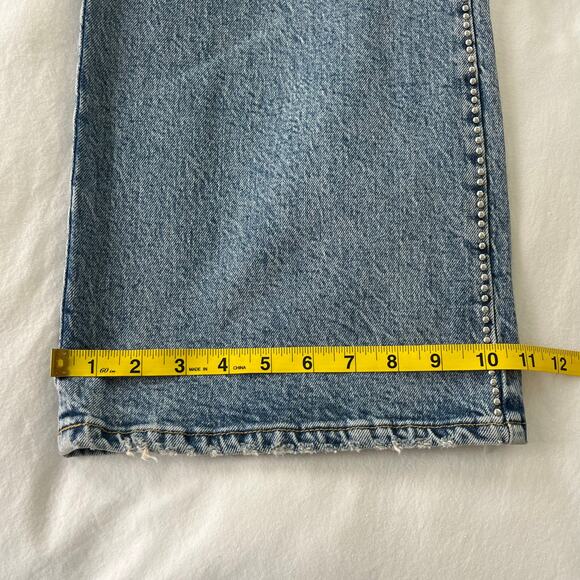Anthropologie Pilcro Austyn High Rise Wide Leg Rhinestone Embellished Denim Jean - Picture 11 of 16